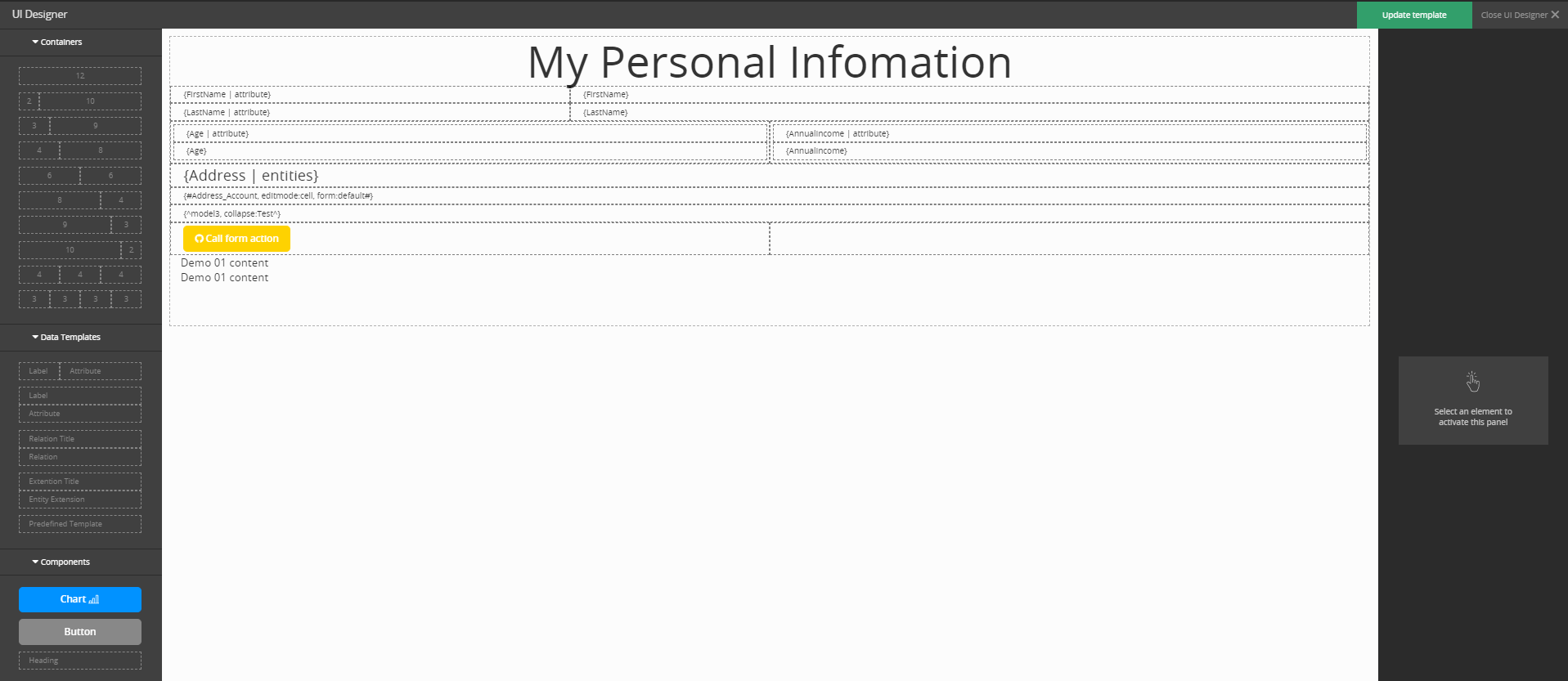 STEP 1. Define the form layout